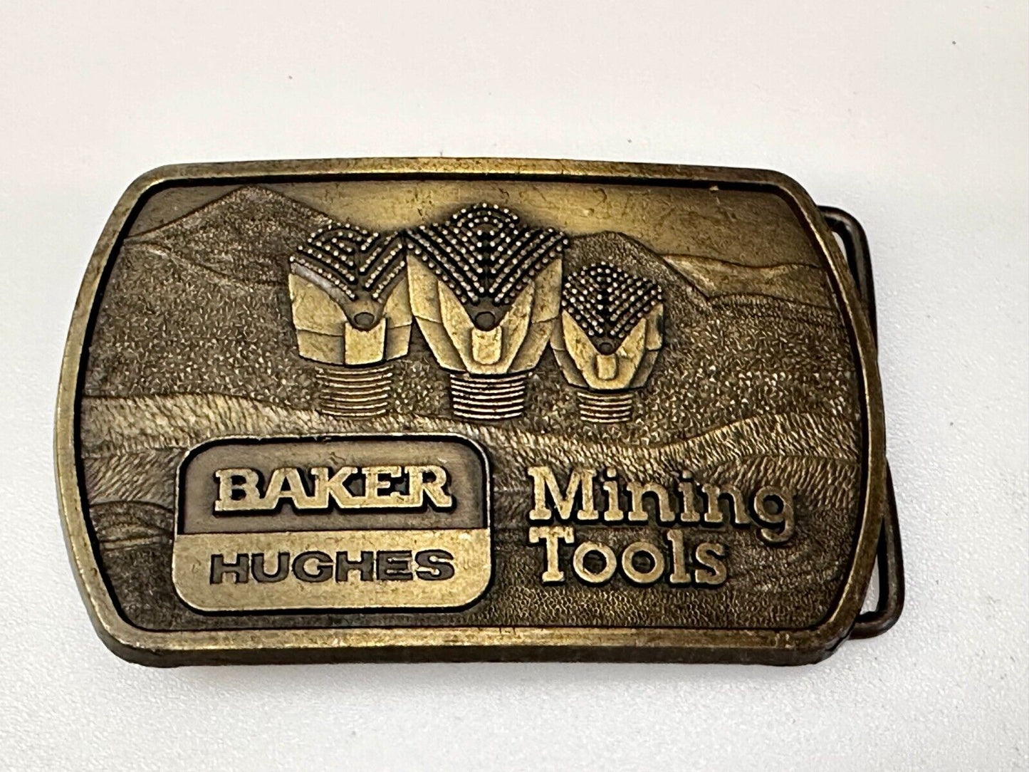 Baker Hughes Mining Tools Mine Drilling Bit Head Advertisement Belt Buckle -1991