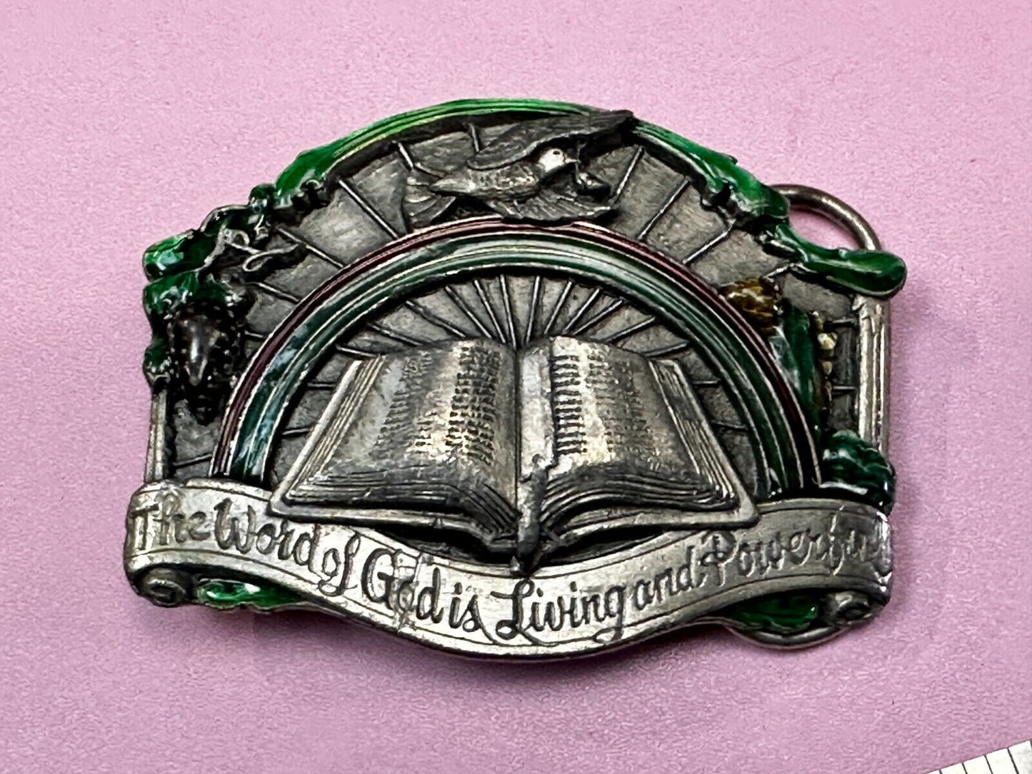 The Word of God is living and powerful Vintage Religious scripture Belt Buckle