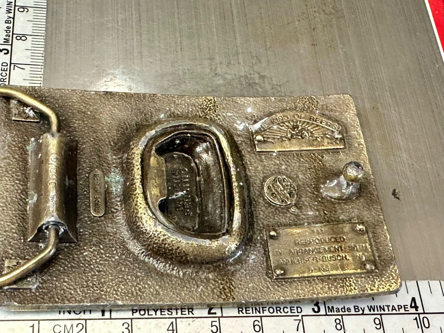 Vintage Budweiser A-168 Beer Company Brass Tone Add Belt Buckle
