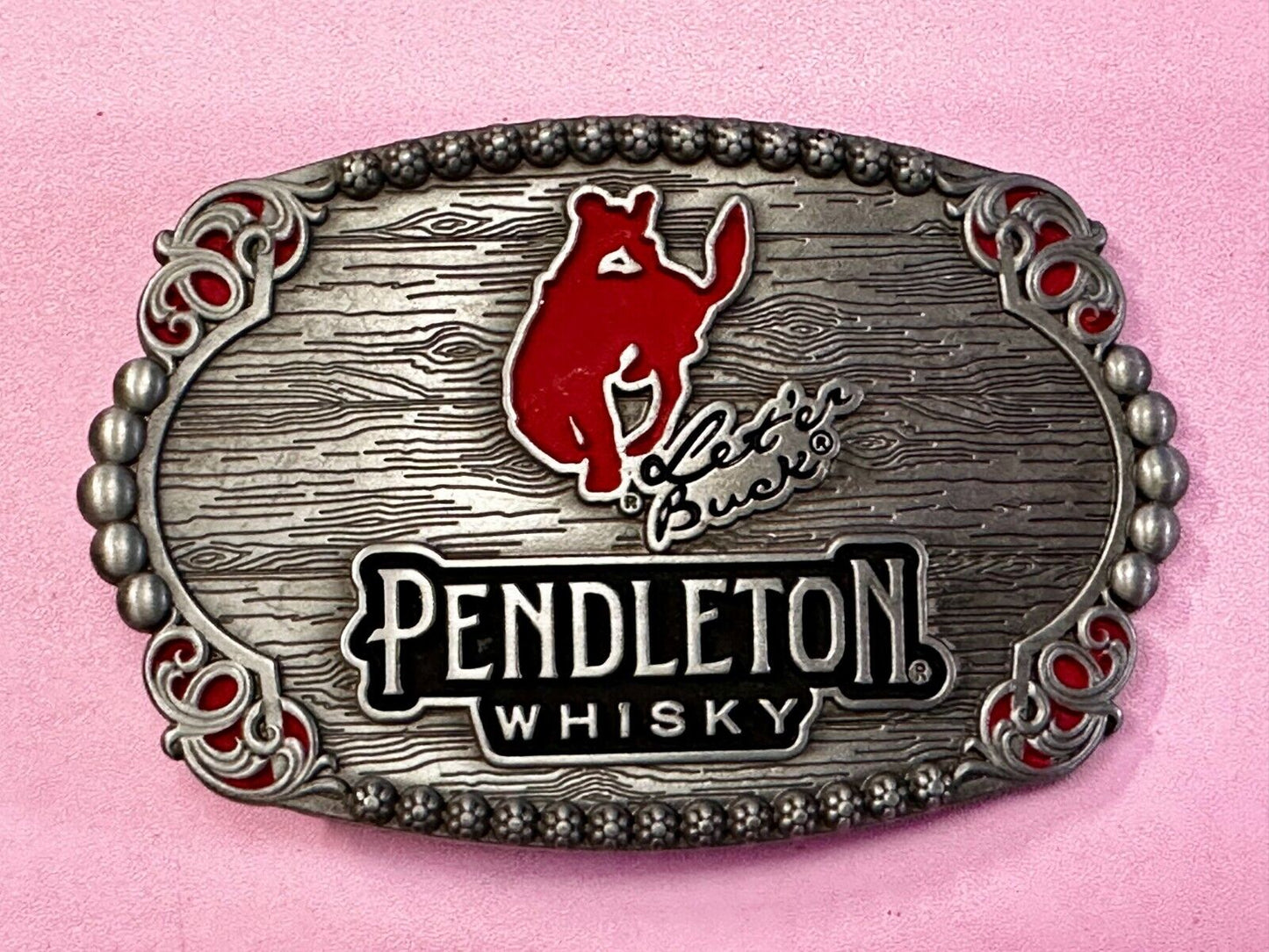 2023 Pendleton Whiskey Let'er Buck Rodeo Cowboy Montana Silversmiths Belt Buckle