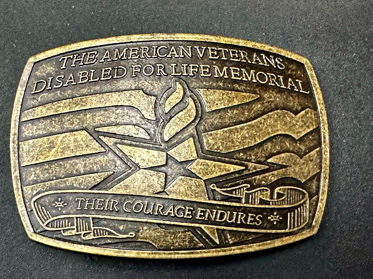 The American Veterans Disabled for life Memorial Commemorative Belt Buckle
