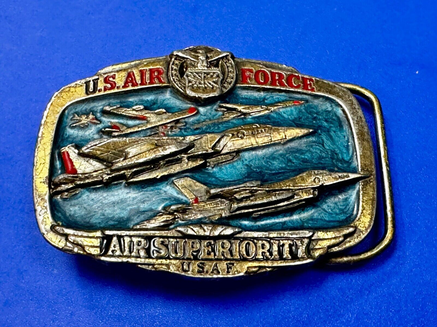 USAF Air Force Air Superiority Vintage 1989 The Great American Belt Buckle Co