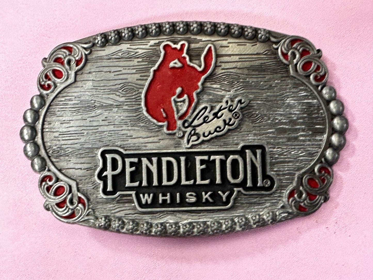 2023 Pendleton whiskey Let'er Buck Rodeo Cowboy Montana Silversmiths Belt Buckle