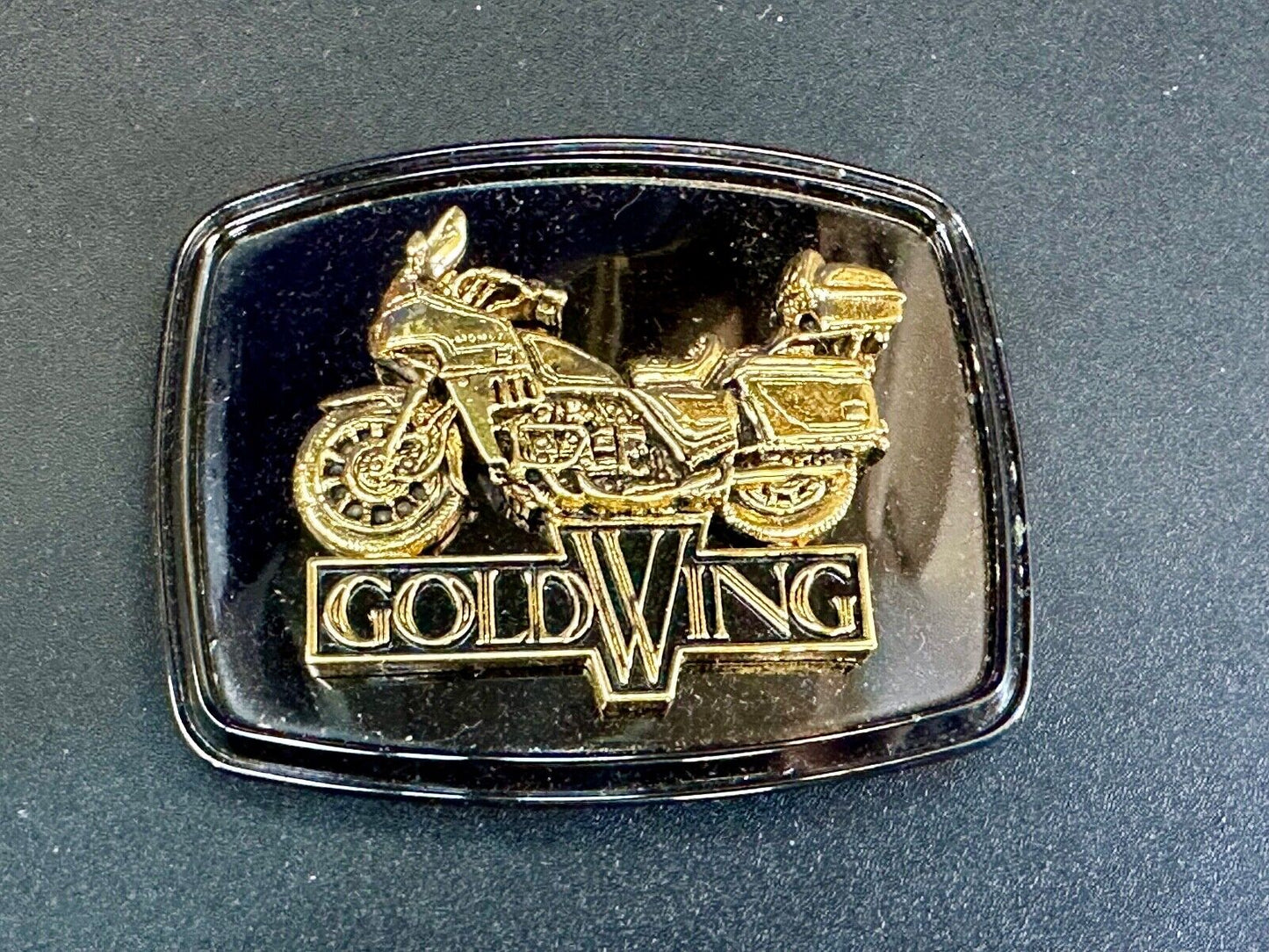 Vintage 1979 Goldwing Motorcycle Metal Belt Buckle by Raintree