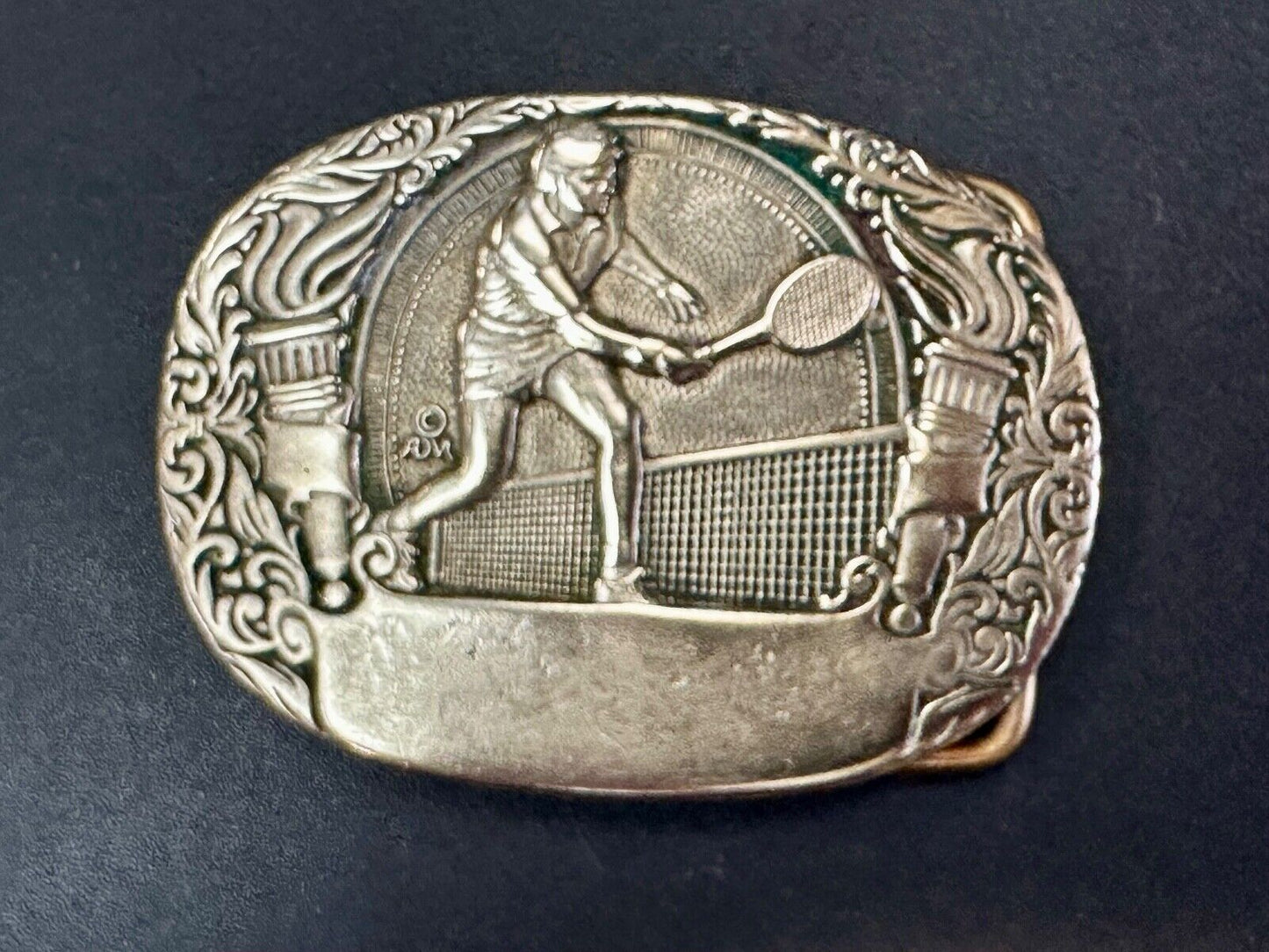 Tennis Player - Set Match Sports solid brass belt buckle by Award Design Medals