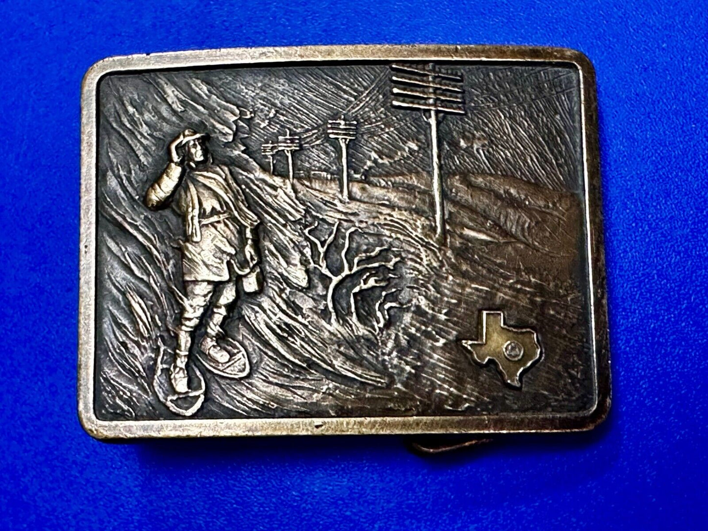 Texas Bell Telephone Award Belt Buckle by OC Tanner