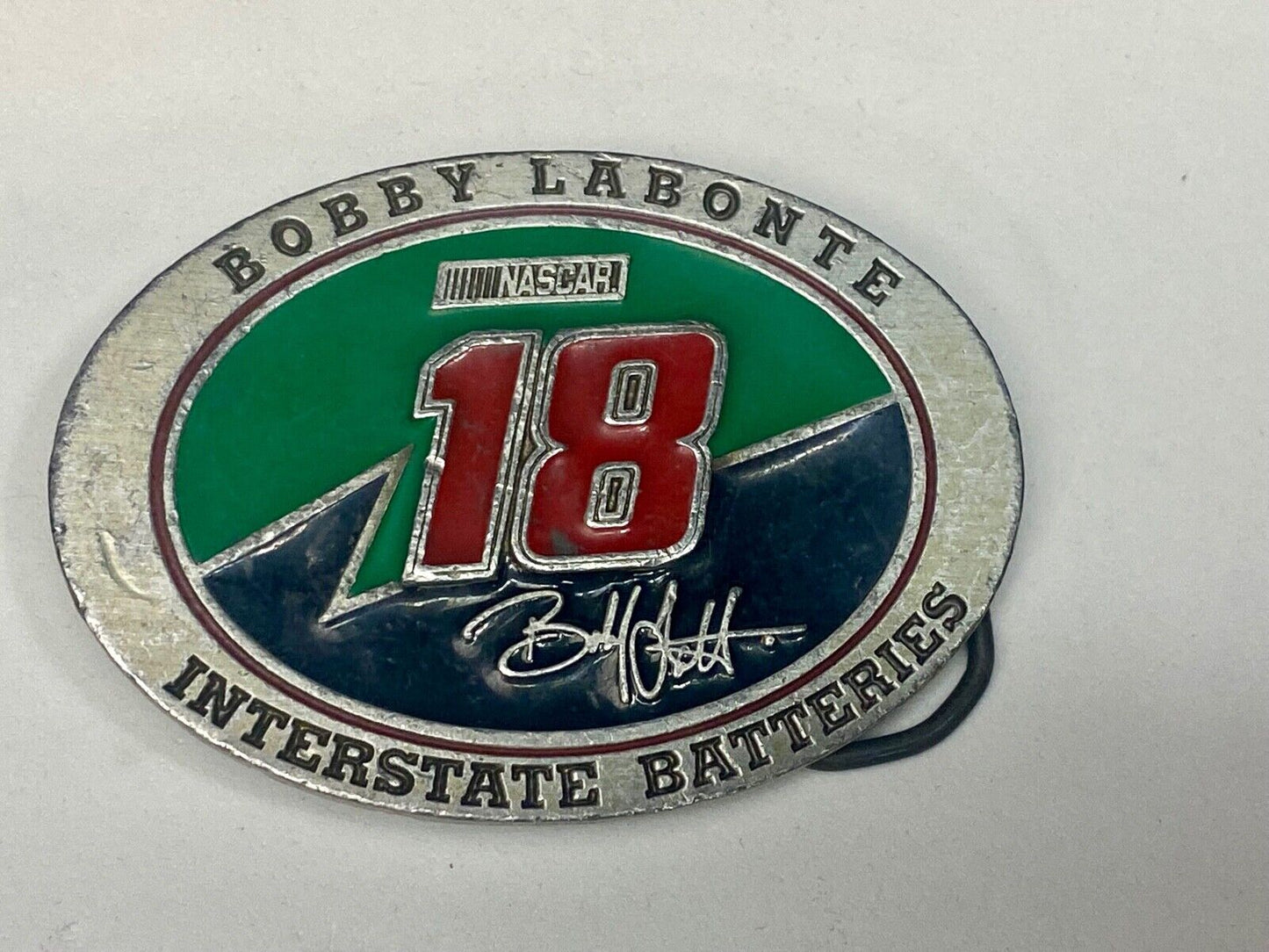 1990'S Bobby Labonte Nascar # 18 Pre Loved Belt Buckle By Redline Sports