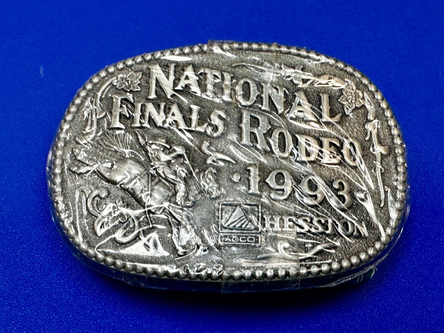 1993 NFR National Finals Rodeo NOS Youth Size Hesston Commemorative Belt Buckle