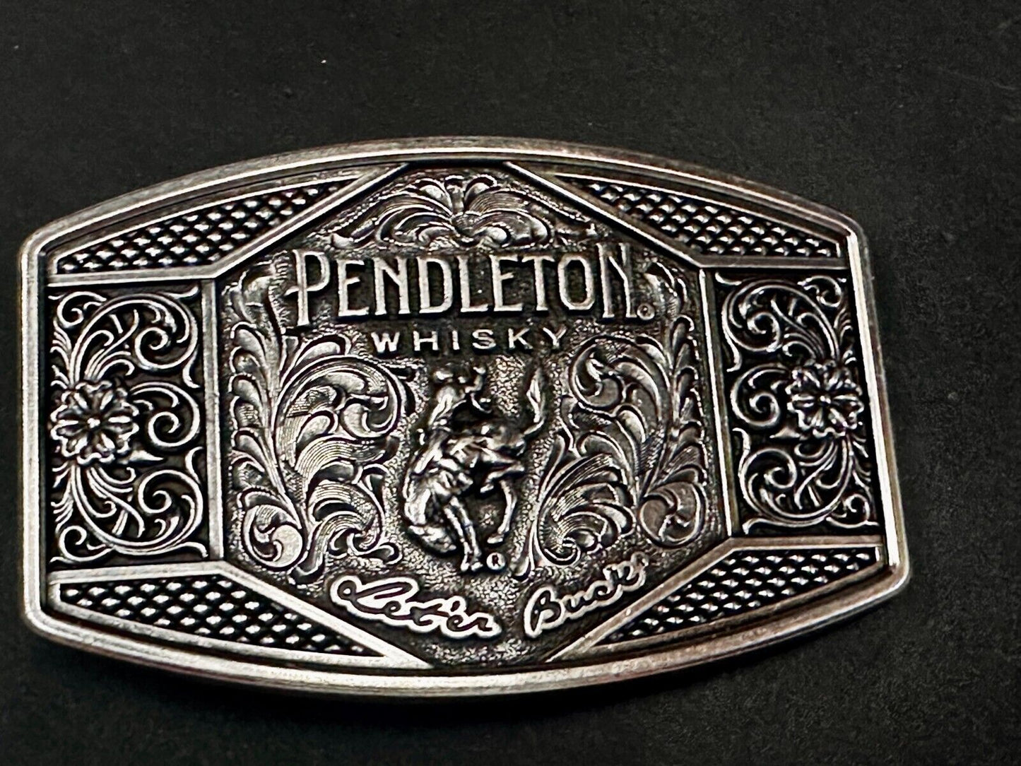 2022 Pendleton Whiskey Let'er Buck Rodeo Cowboy Montana Silversmiths Belt Buckle