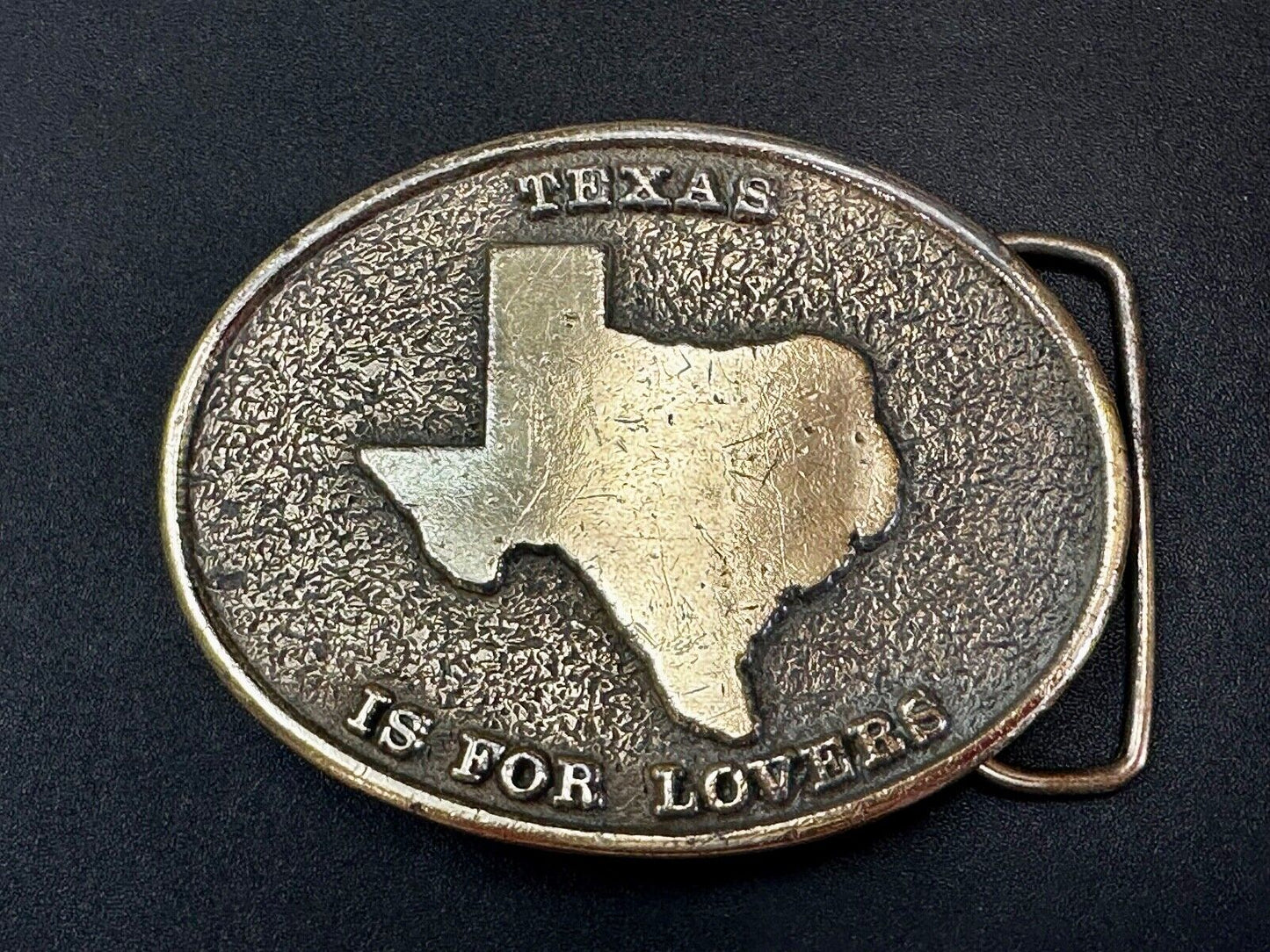 Texas is for Lovers EARLY Vintage 1976 Koleaco Belt Buckle