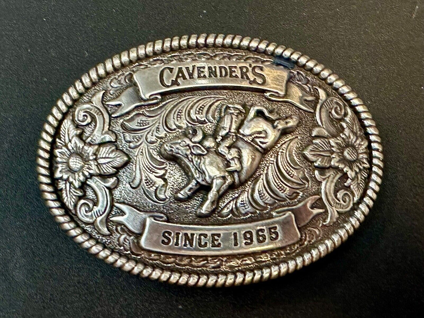 Vintage Cavender's Western Wear Cavenders Cowboy Belt Buckle “Since 1965”