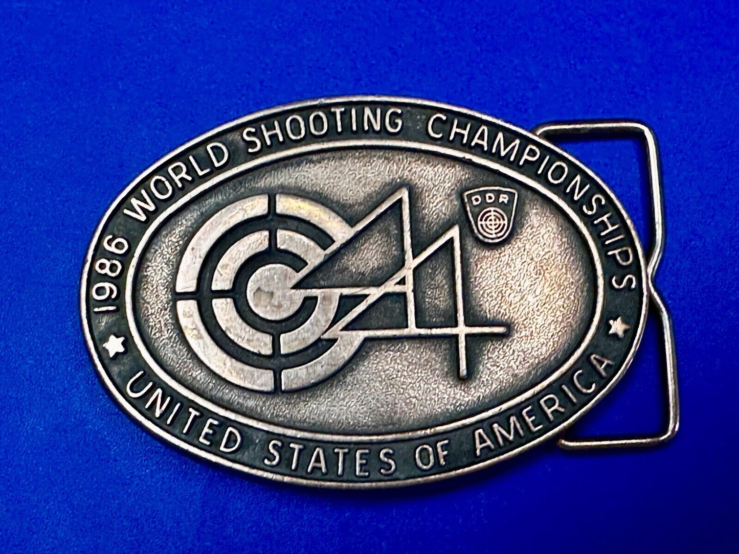 1986 World Shooting Championship Event United States of America Belt Buckle