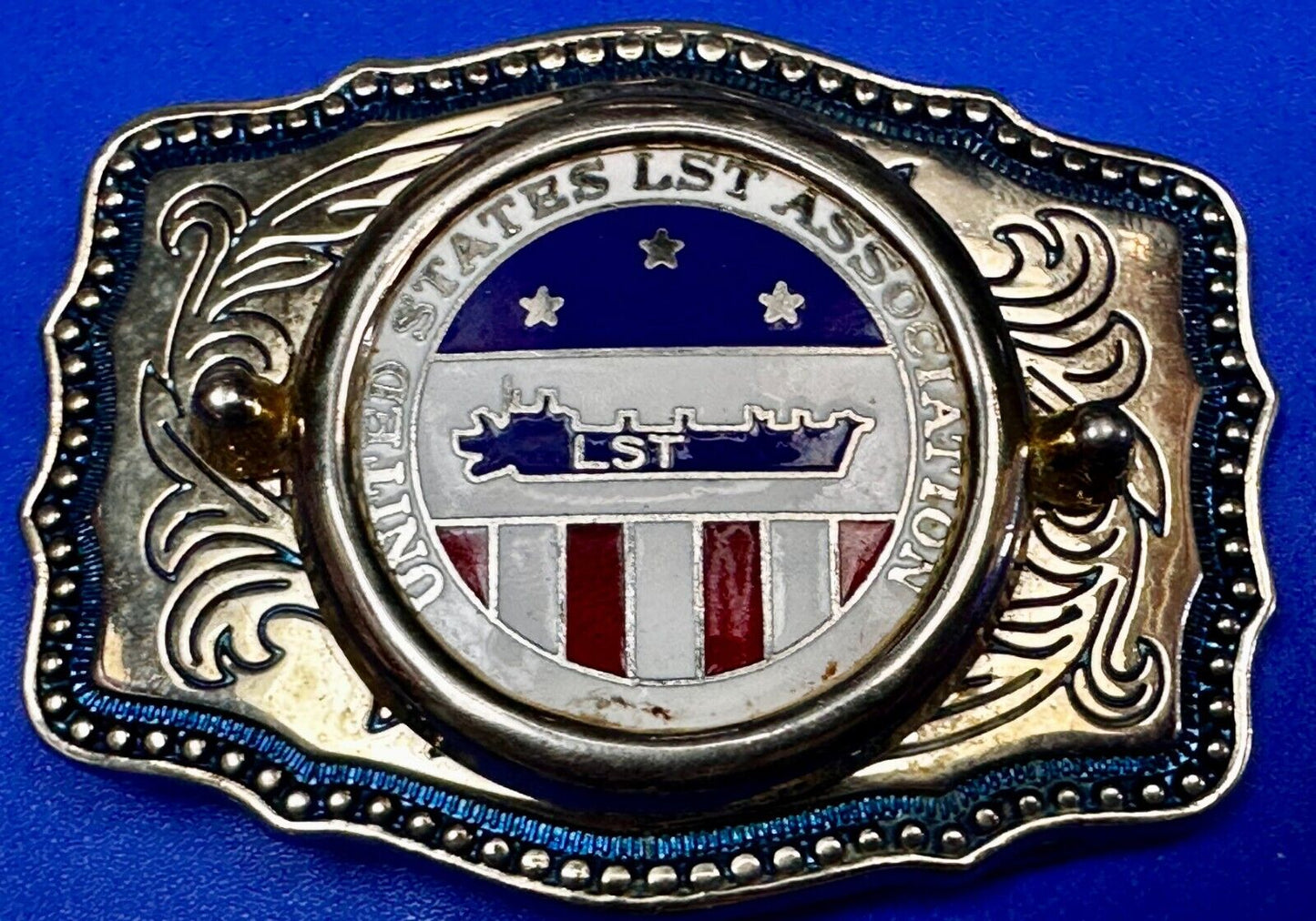 United States LST Association Insert for Coin or Stone Centerpiece Belt Buckle