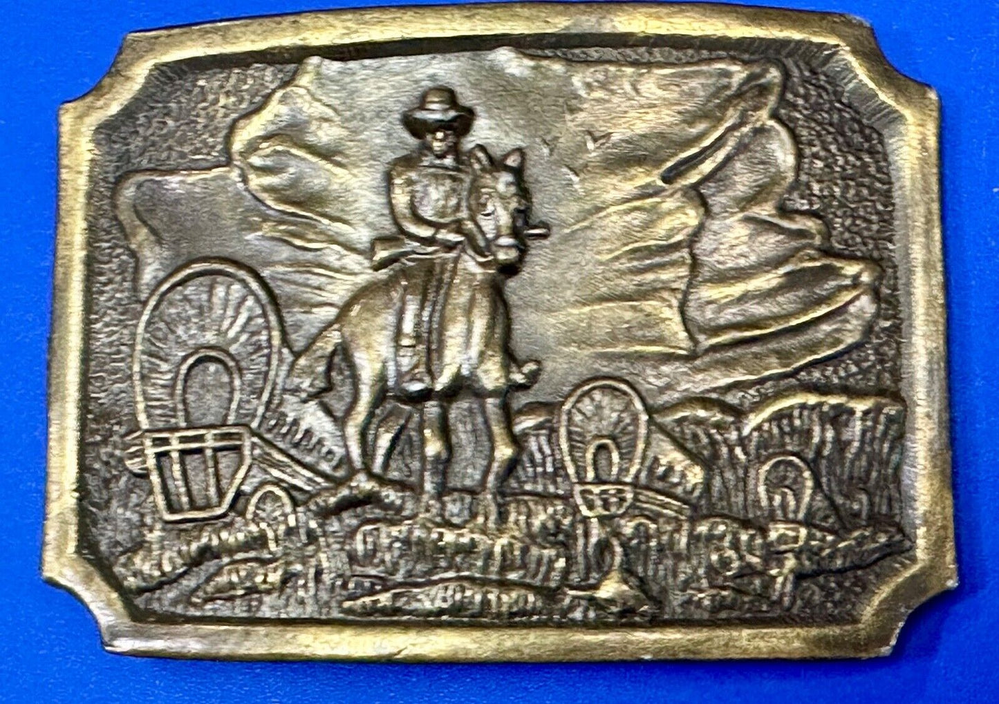 Tall in the Saddle Art Western Horse and Cowboy way of life! Vintage belt buckle