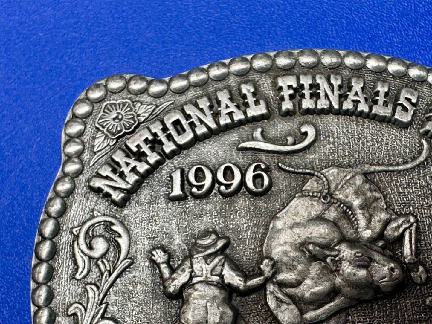 1996 Youth size NFR National Finals Rodeo ADM Kicking Bronc belt buckle