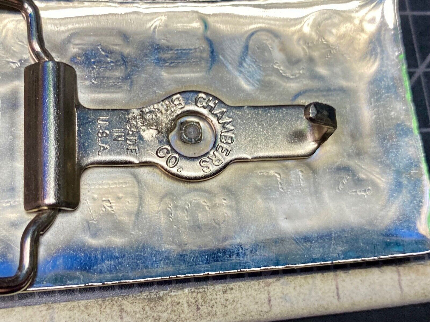 Vintage Belt Buckle Covered Wagon Cattle Brands Symbols Chambers Belt Co. U.S.A