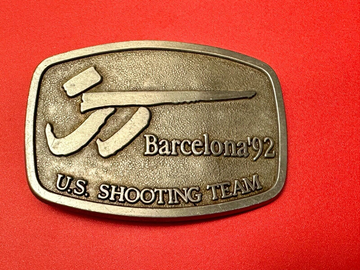 Barcelona 1992 Summer Olympics US shooting team Vintage belt buckle