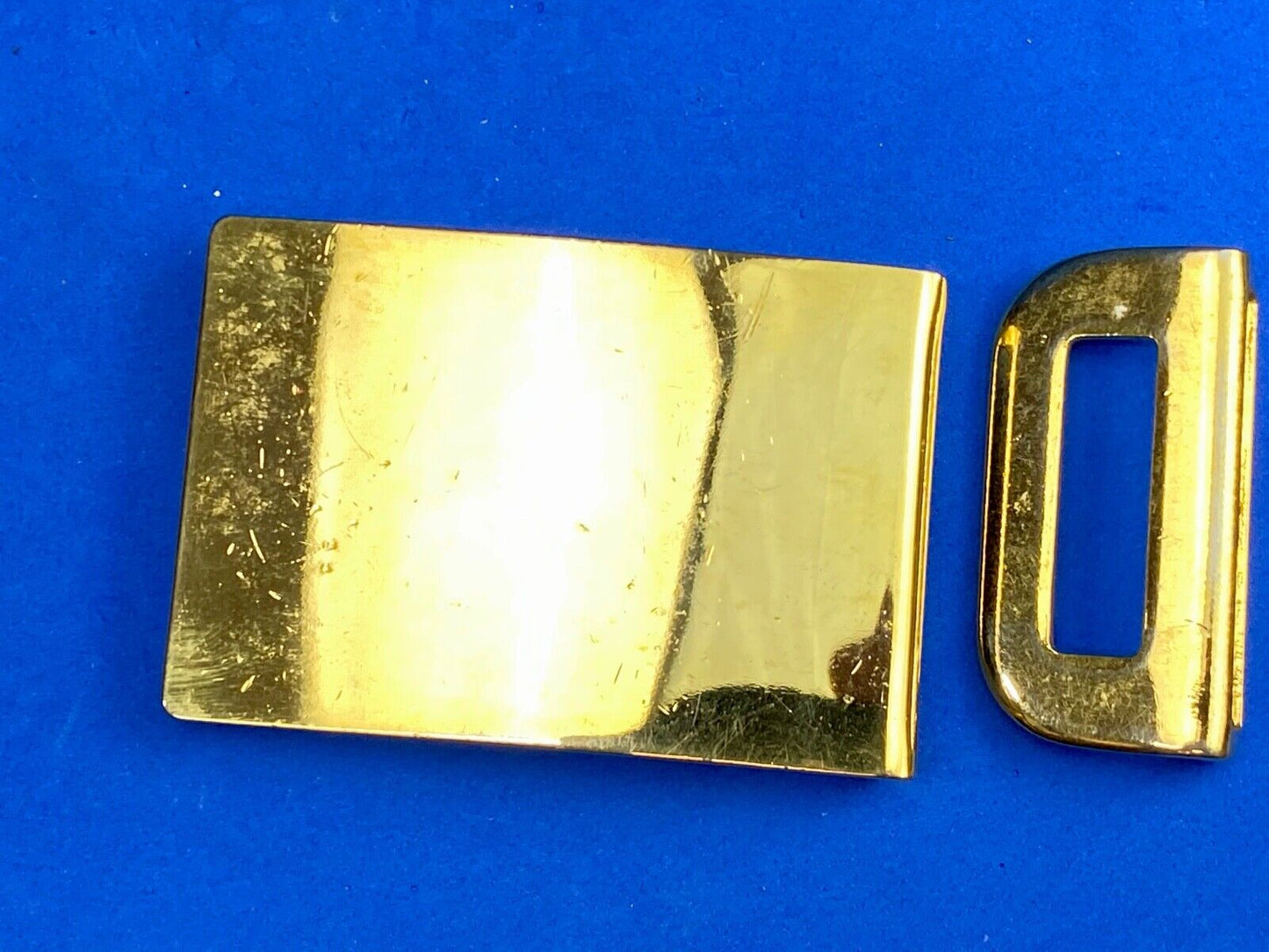 Vintage antique? two piece gold tone dress belt buckle G-76