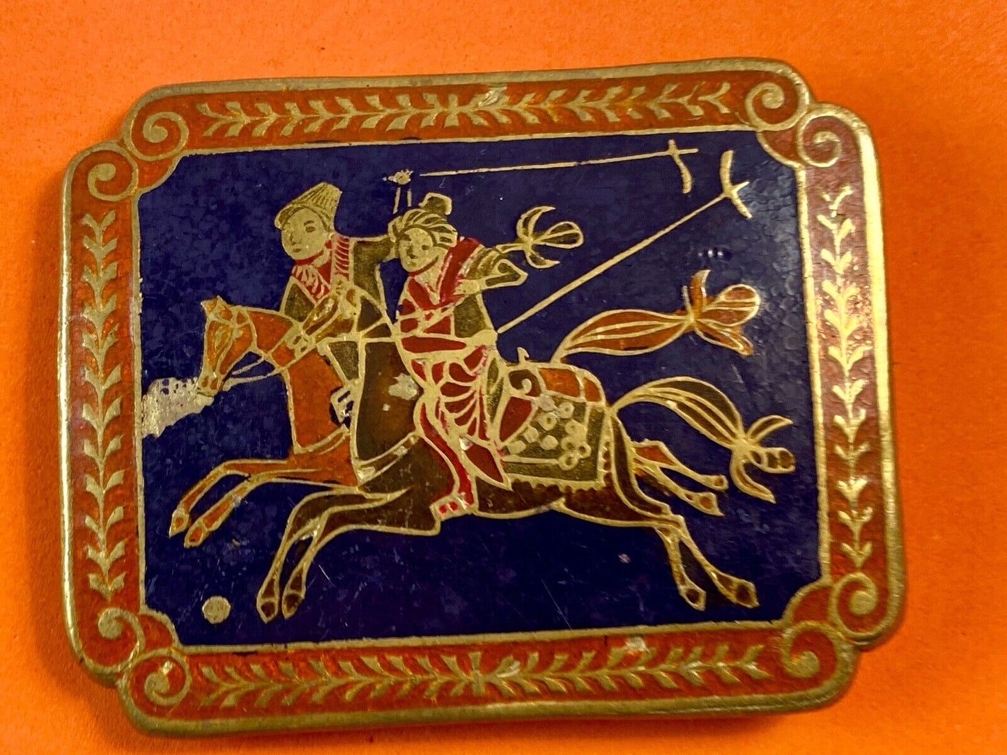 beautiful - riding horseback soldiers? Made in India - Dual pin belt buckle