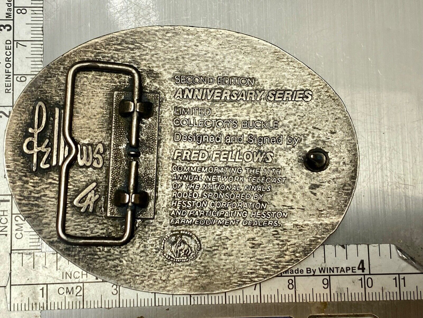 1984 NFR National Finals rodeo HESSTON Adult Size 2nd eddn Collector Belt Buckle