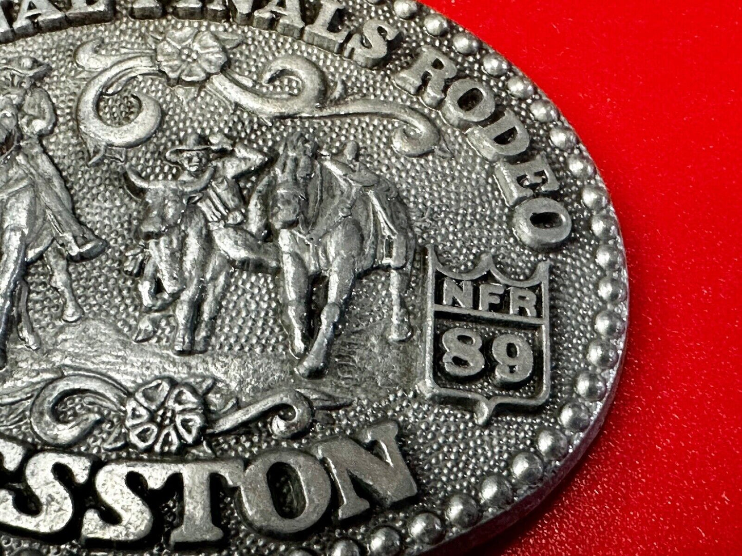 1989 Youth Size Hesston National Finals Rodeo NFR Limited Edition Belt Buckle