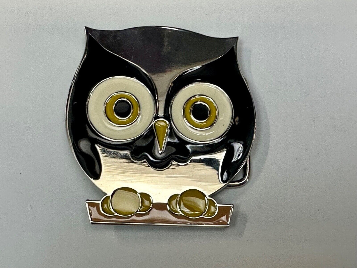 Adorable Perched OWL - Big Eyed Animal Lovers cutout belt buckle