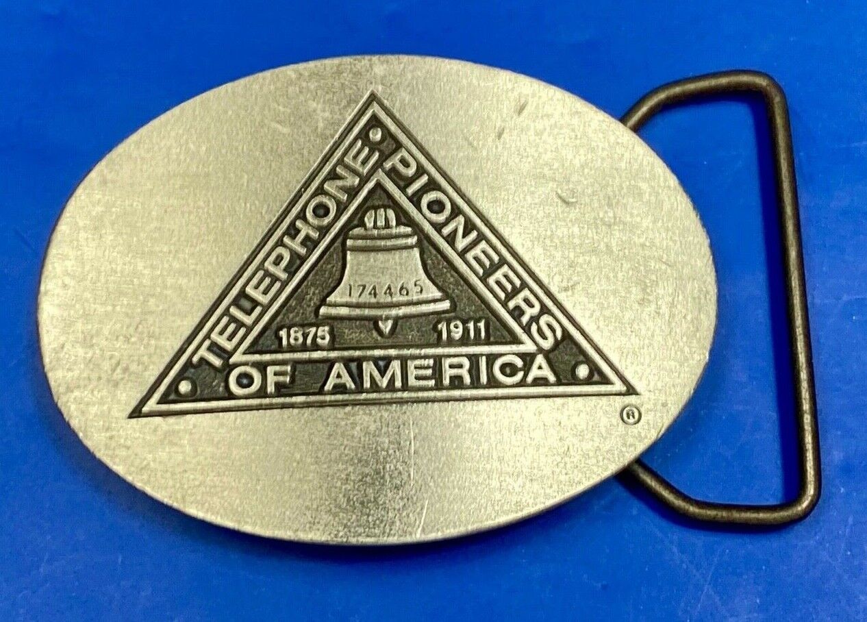 Telephone Pioneer of America Vtg. Telecommunications Commemorative Baron Buckle