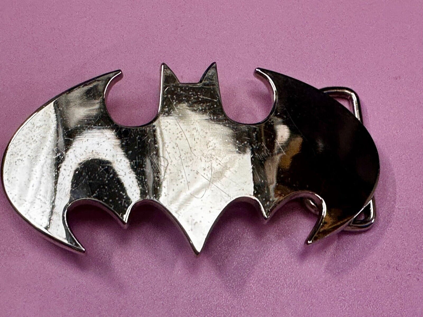 Batman Bat Wing Classic Logo Cutout Silver Color Reflective Cpga Belt Buckle