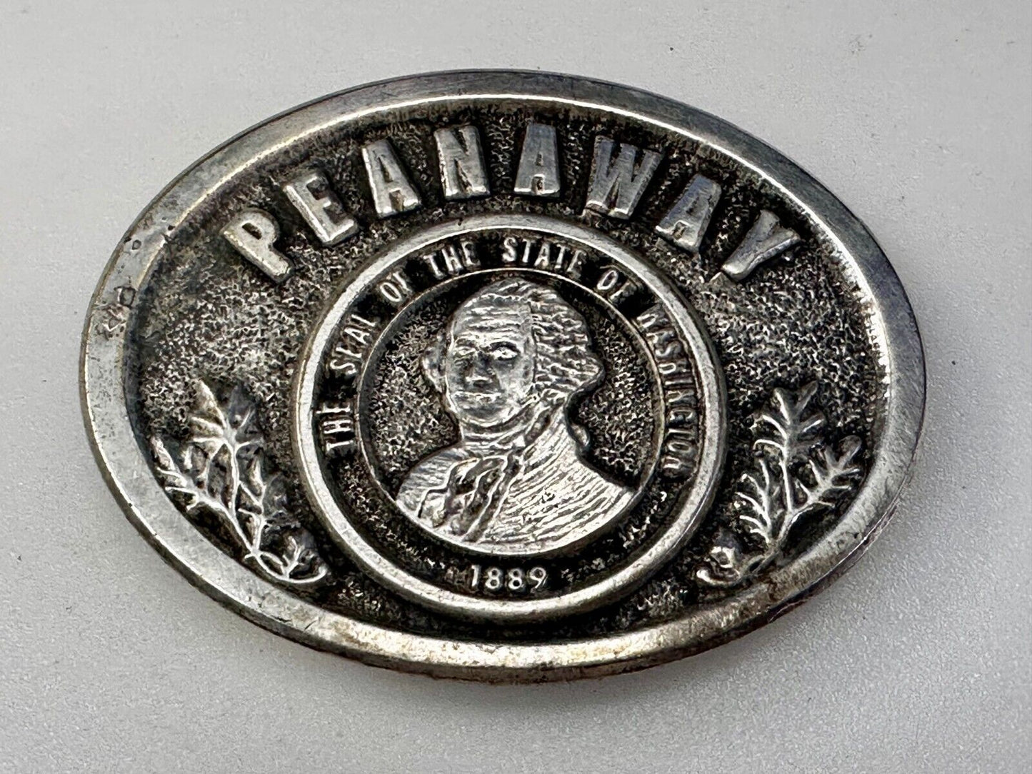 The Seal of the State of Washington 1889 Peanaway Vtg 1987 Collector Belt Buckle