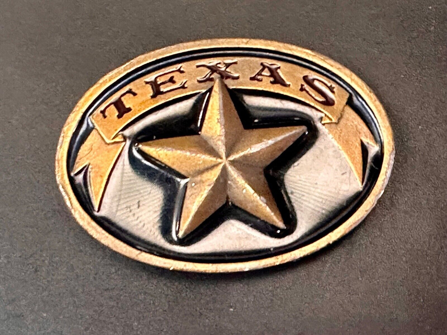 Vintage 1979 Texas Star Retro Style belt buckle by Bergamot Brass Works