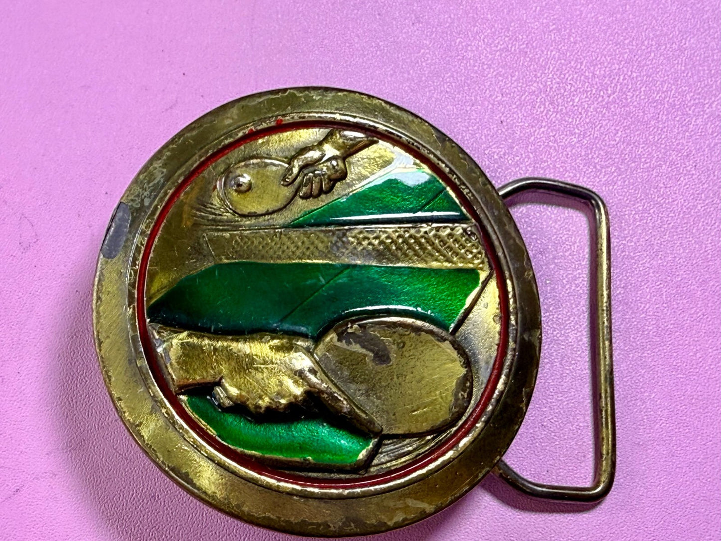 Table Tennis Ping Pong Racket Sports Limited Edition Vintage 1977 Belt Buckle