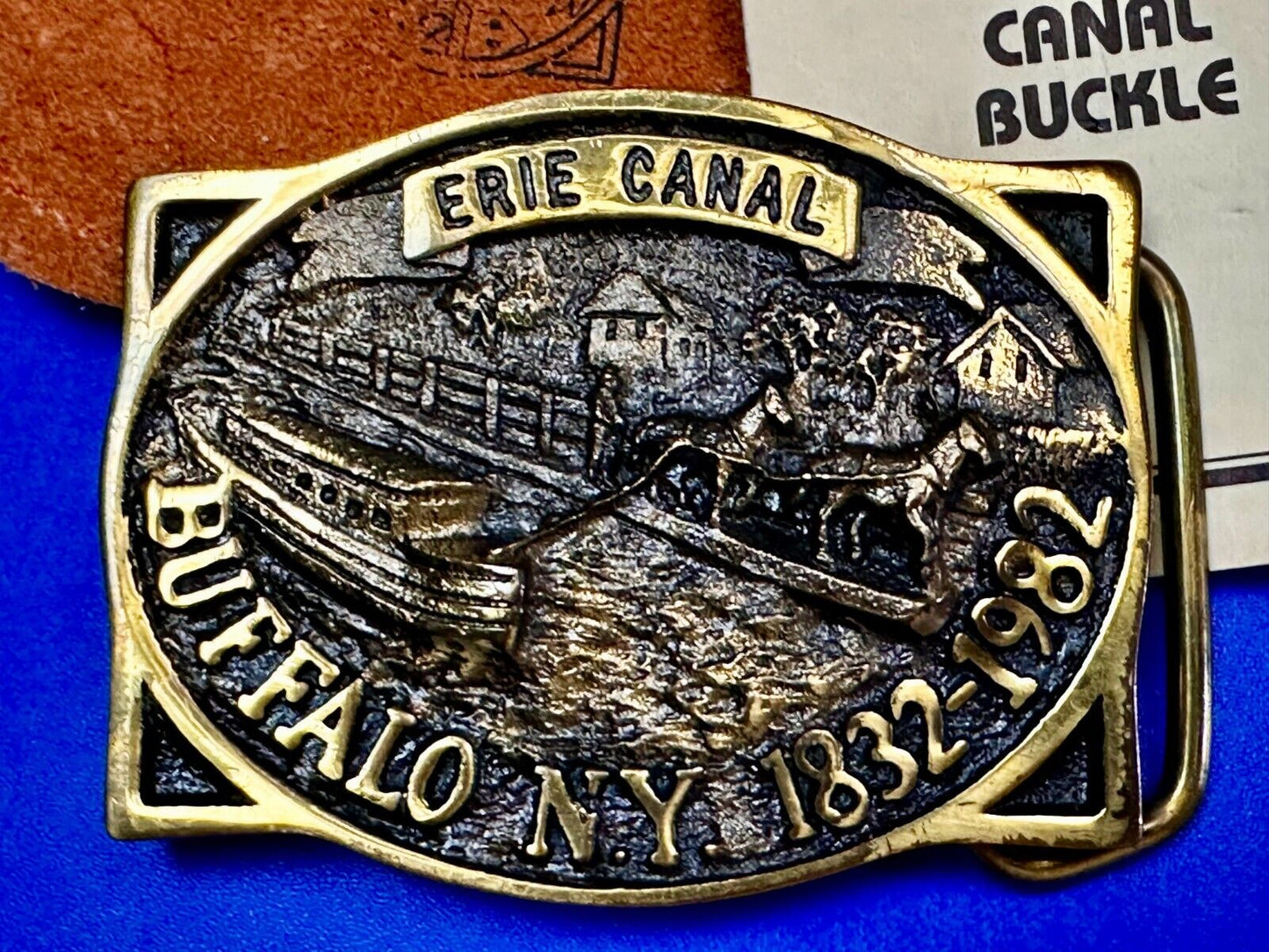 The Erie Canal Buffalo NY State Solid Brass Belt Buckle by Heritage Mint