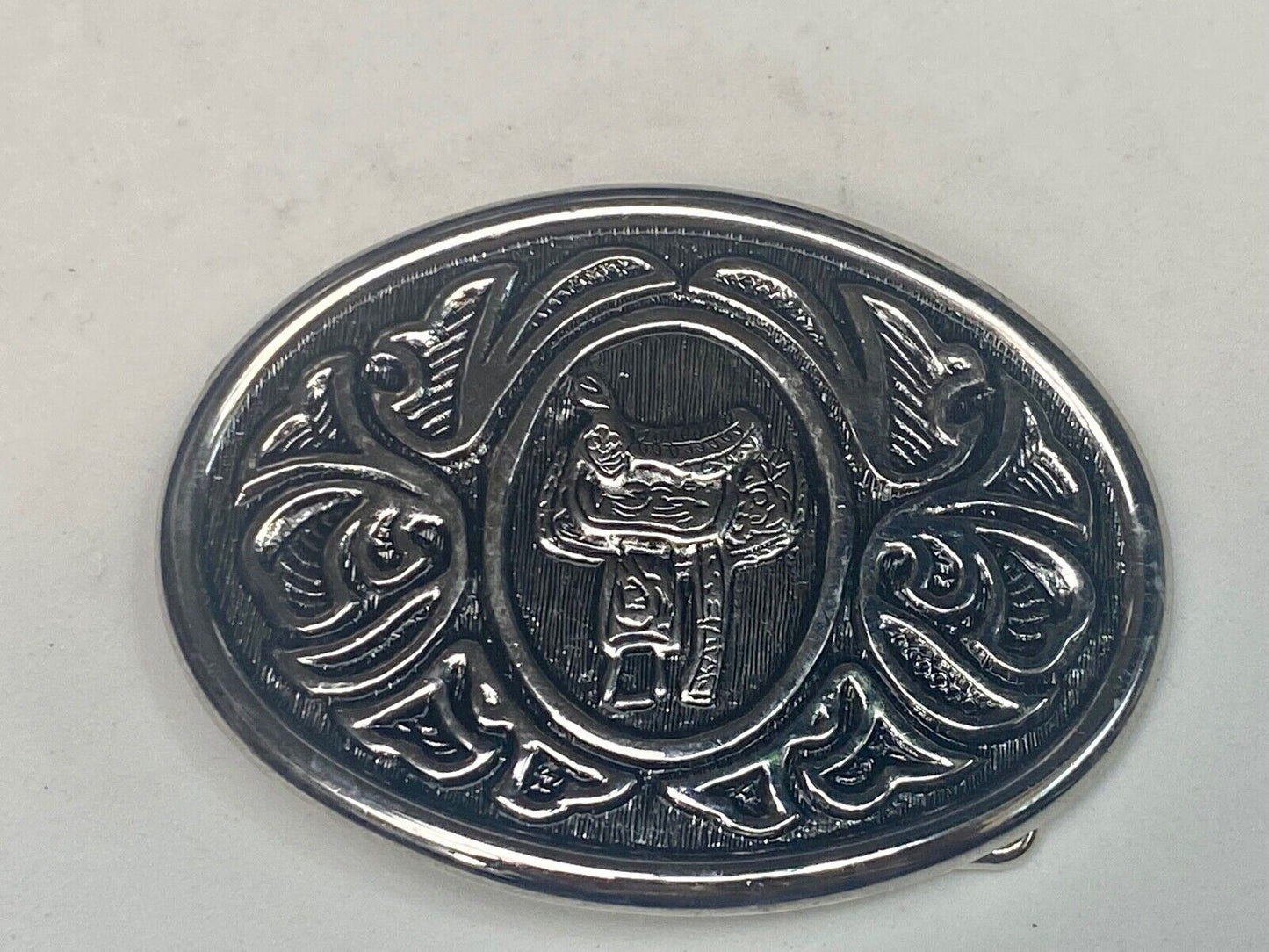 Avon Western Horse Saddle Rodeo Cowboy Ornate Metal Belt Buckle
