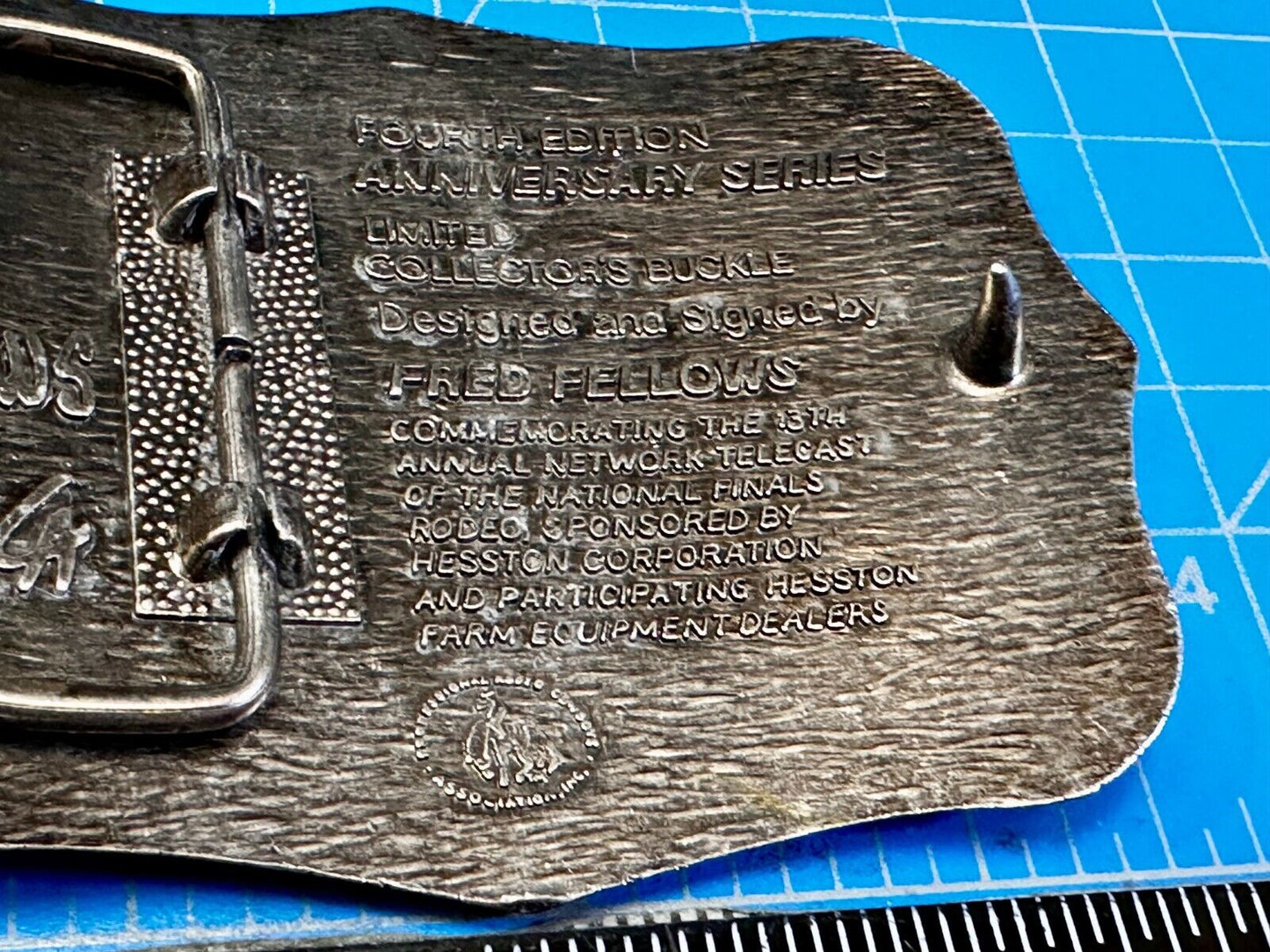 1986 Hesston NFR National Finals Rodeo Cowboys Western Belt Buckle