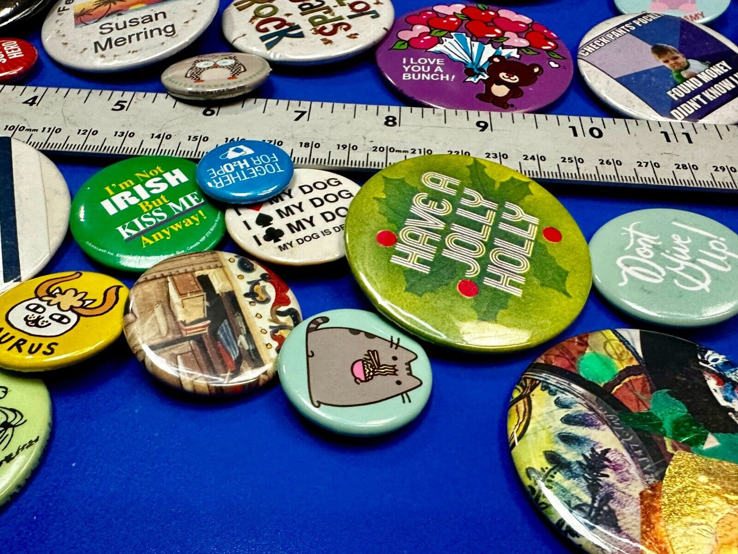 Around 40 Button's Pin's - Advertising Promo Pinbacks Grab Bag Resale Gifts!