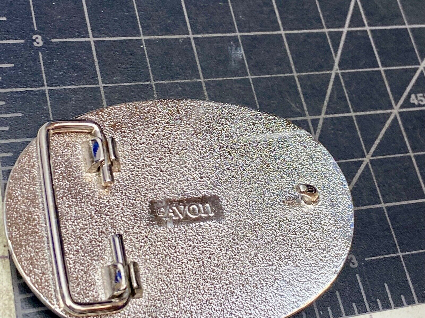 Vintage Avon Silver Tone Rodeo Cowboy Horse Saddle Western Belt Buckle (Q-2)