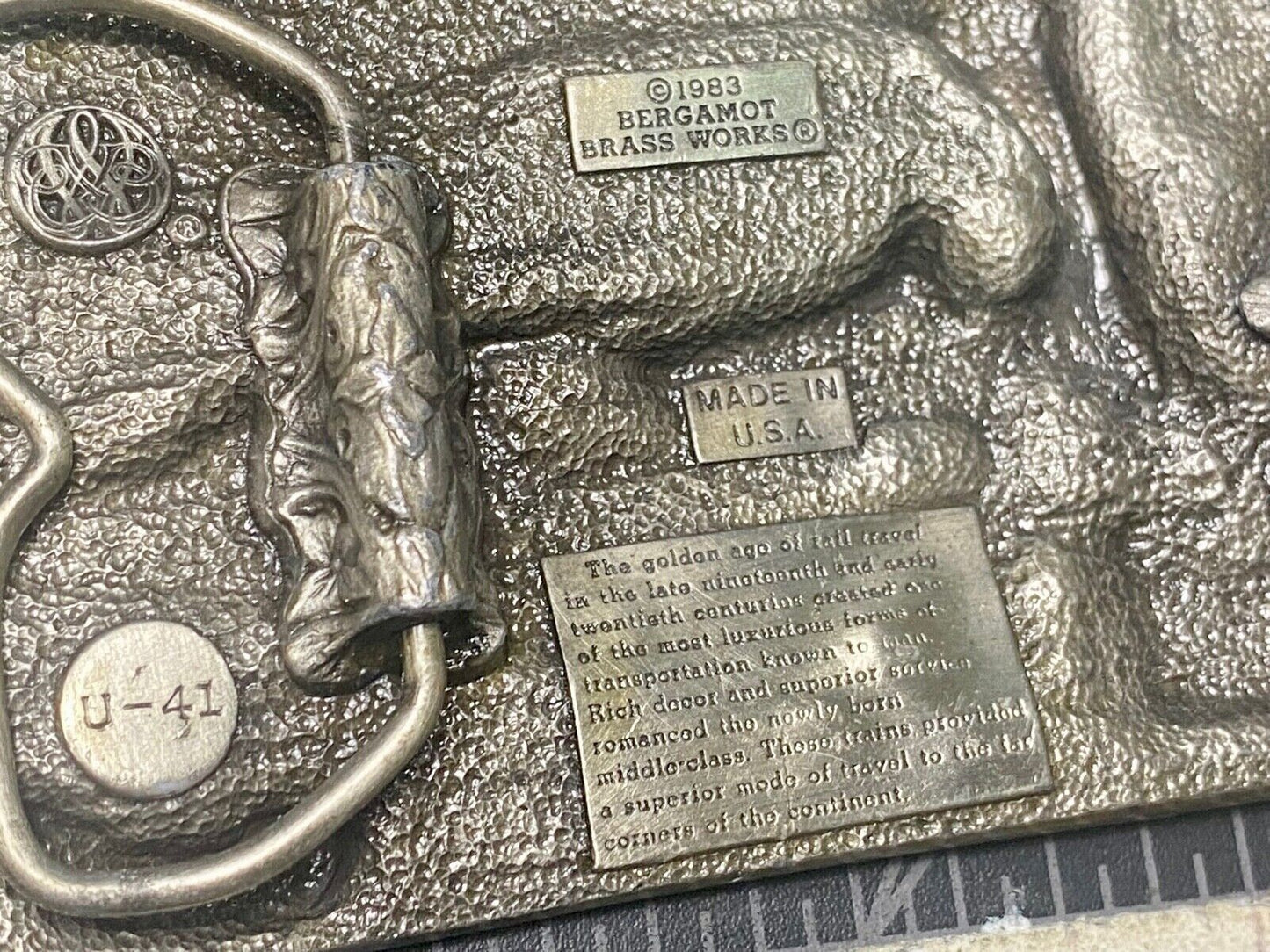 The Golden Age of the Railroad Steam Train Engine Collectors belt buckle