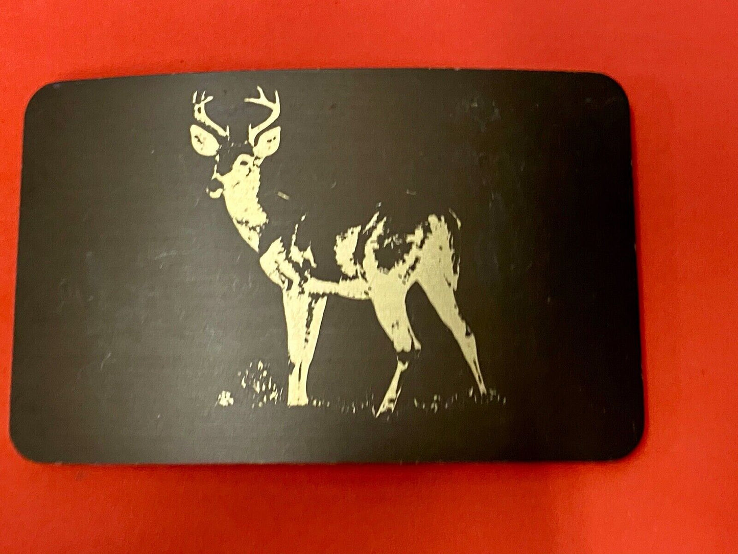 Vintage Artisan Artist drawing of deer buckle belt buckle