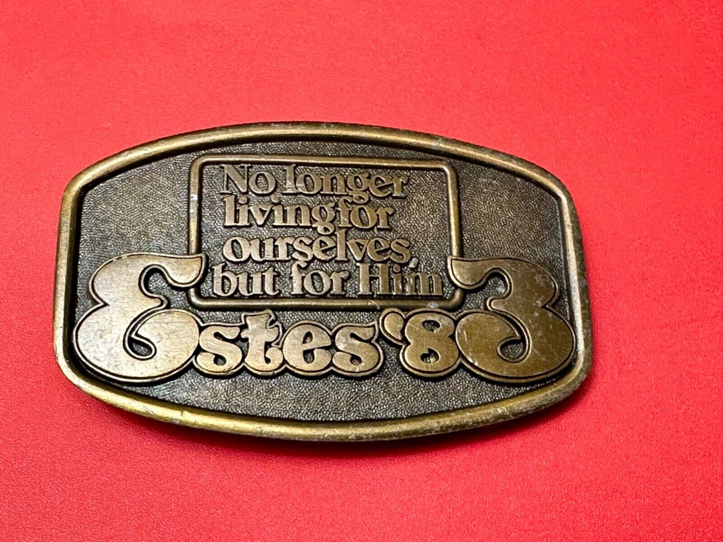 2 Corinthians, Estes 83 no longer living for ourselves, but for him belt buckle
