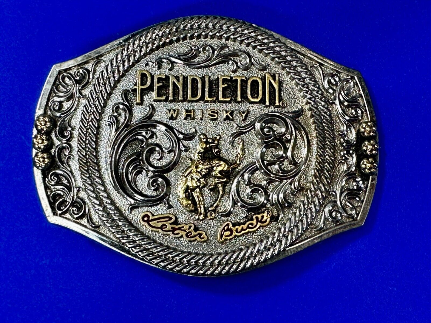 2021 Pendleton whiskey Let'er Buck Rodeo Cowboy Montana Silversmiths Belt Buckle