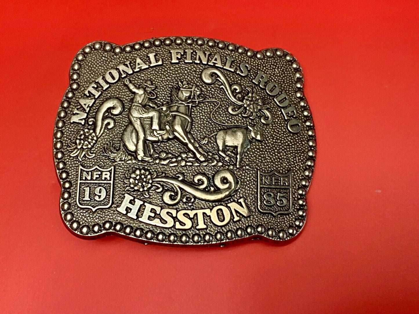 1985 Hesston Youth size third edition Nation Finals Rodeo NFR belt buckle