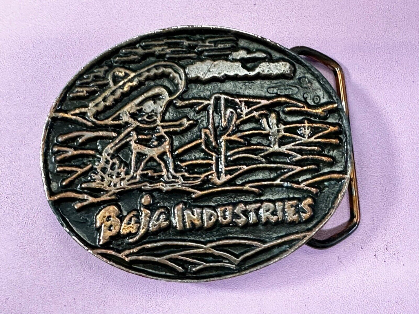 Baja Industries Company Logo? Round metal Belt Buckle