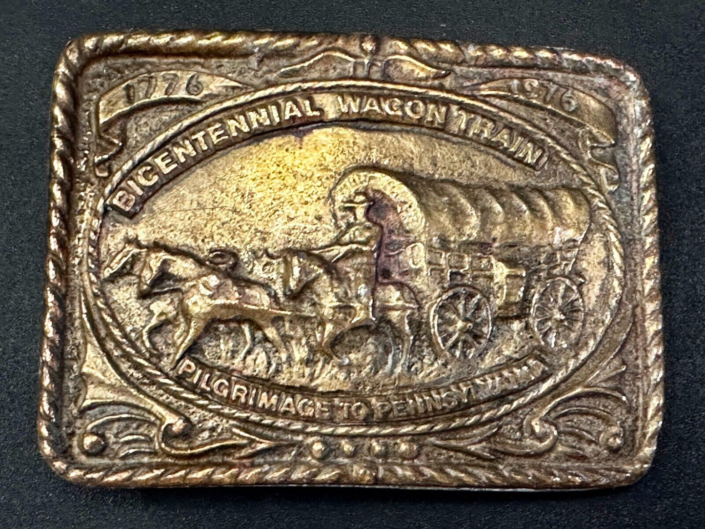 Bicentennial Wagon Train Pilgrimage Pennsylvania American Revolution Belt Buckle