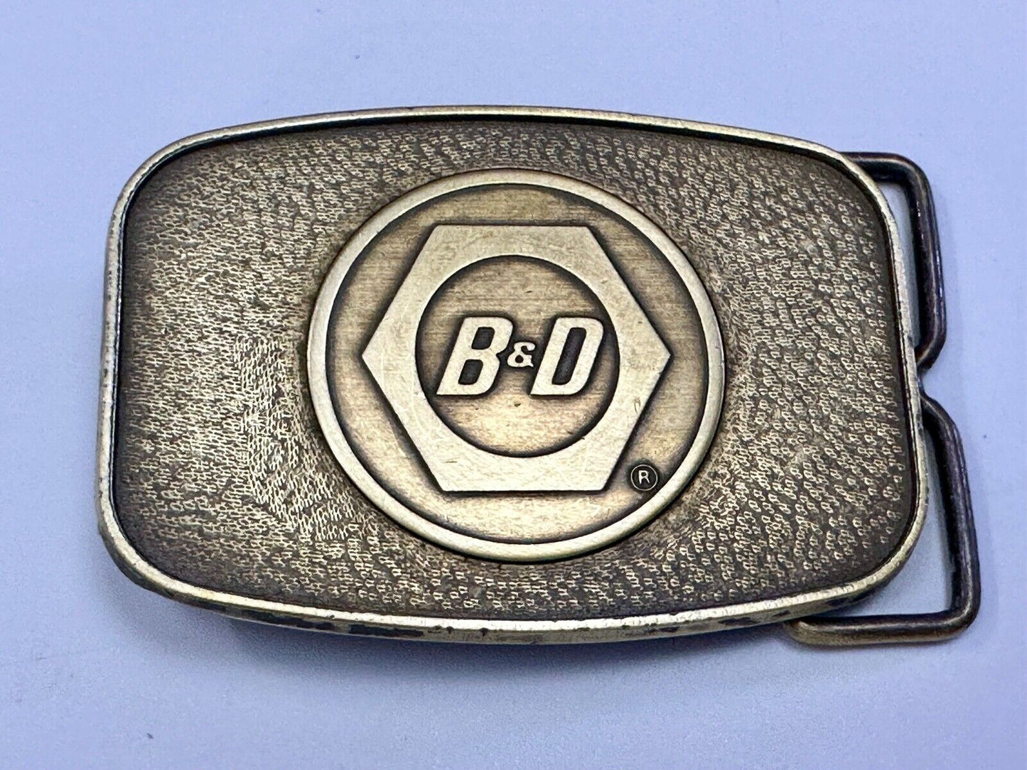 Vintage B&D Company belt buckle - Nut Logo Embalm Construction equipment?