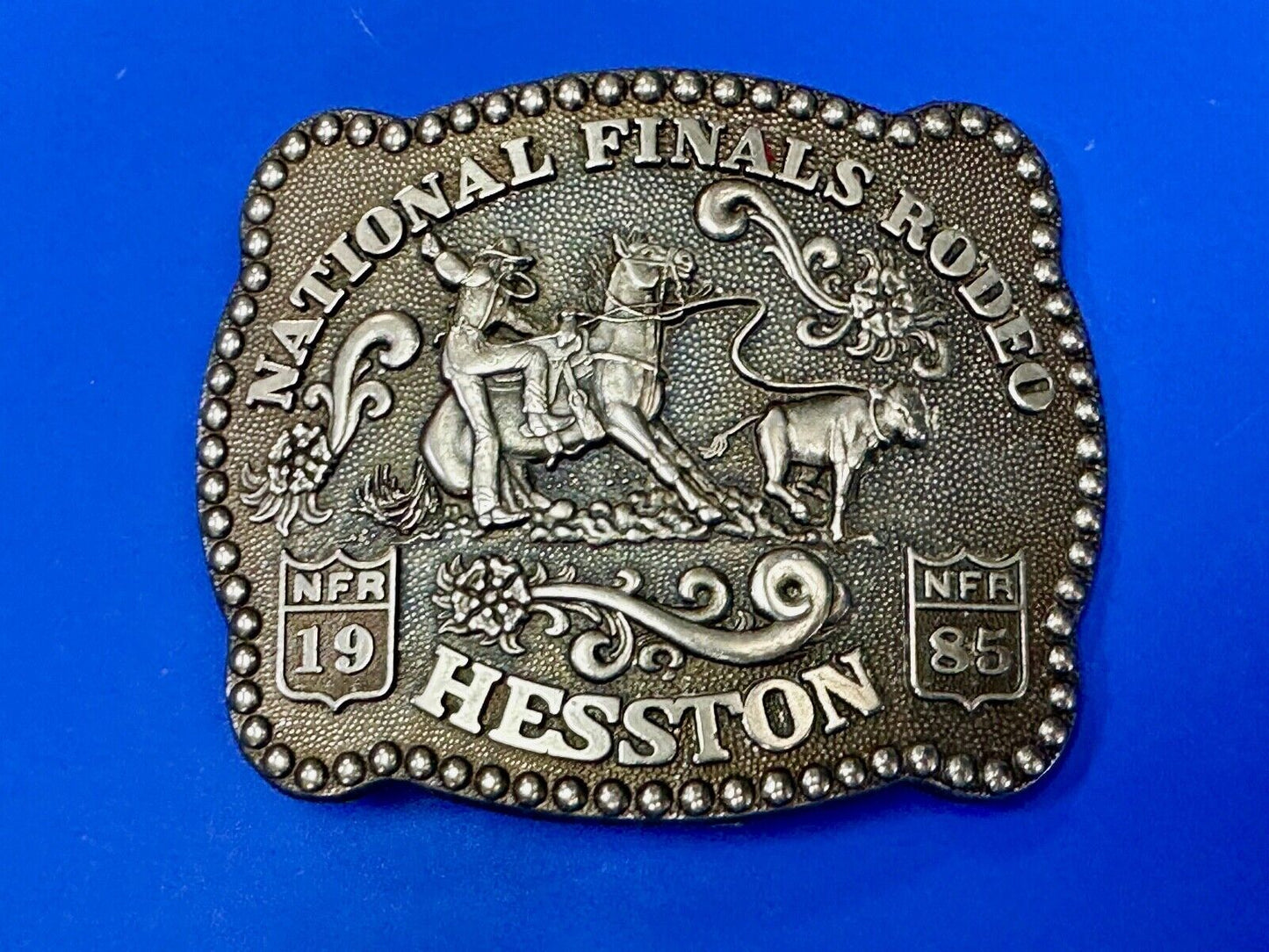 1985 Hesston National Finals Rodeo NFR Limited Edition Collectors Belt Buckle