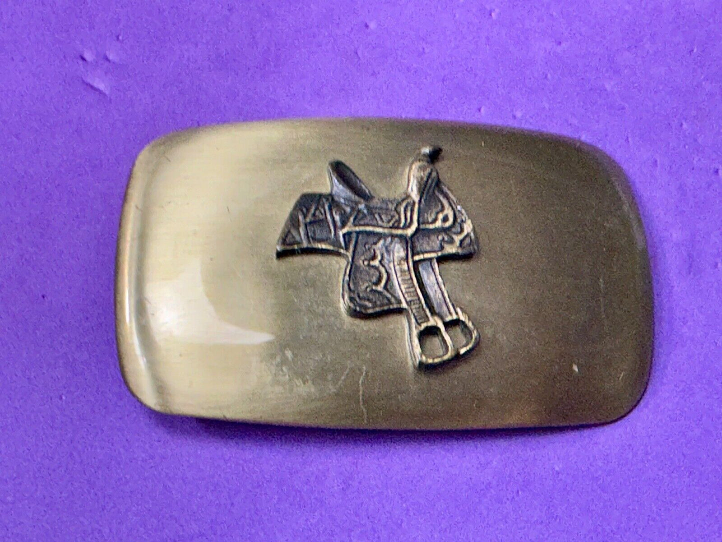 Vintage Chambers Horse saddle on western belt buckle