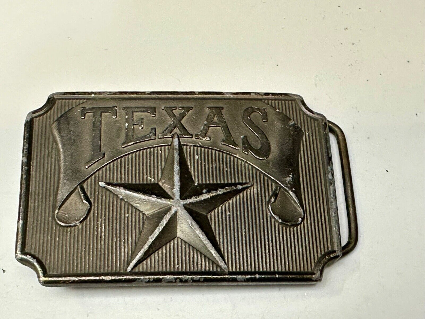 TEXAS State Pride - RAISED STAR centered western framed Belt Buckle by Exolvaco