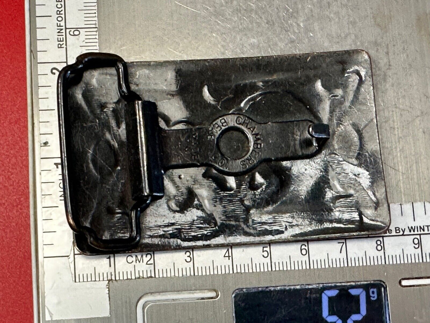 Vintage Chambers Copper Horse Belt Buckle Made in U.S.A. Rare see pictures!