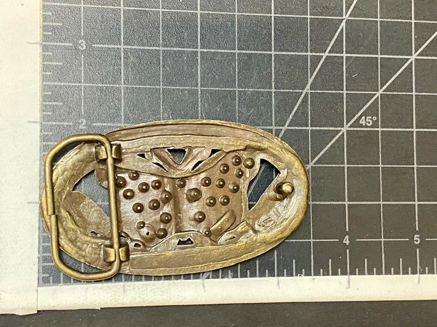 Beautiful Cut Out Butterfly - Yelloew Rhinestone Accented Brown Belt Buckle