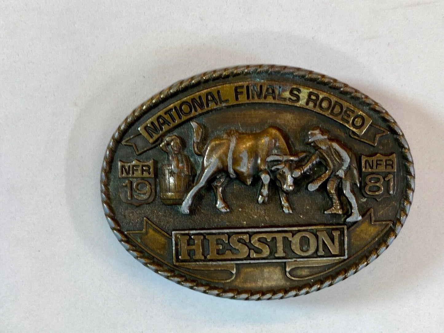 1991 Seventh Edition Adult Hesston Nfr Belt Buckle National Finals Rodeo